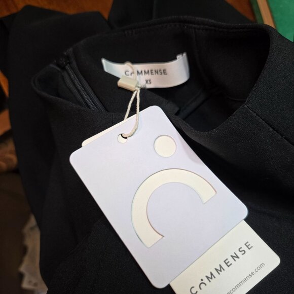 Commense Dress womens XS Black long-sleeve Mini mock-neck NWT - Picture 3 of 7